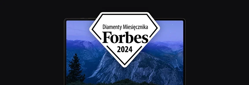 banner with a laptop and the Forbes Diamonds 2024 logo