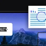 banner with KupBilet.pl logo, two mobile devices laptop and tablet, document icon with magnifying glass