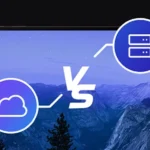 banner with laptop and icons of on-premise and cloud versions of Proget