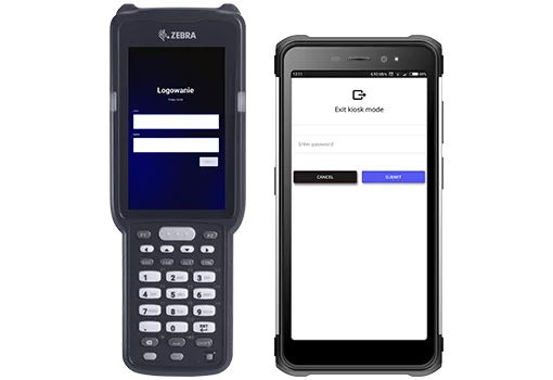 two rugged devices in Kiosk mode