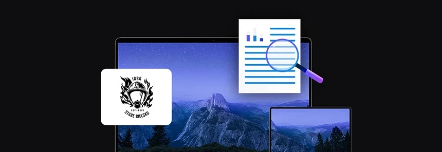 banner with OSP logo, two mobile devices laptop and tablet, document icon with magnifying glass