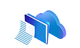 document, folder and cloud icon