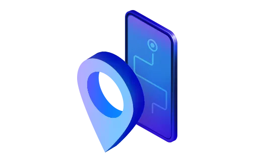 location, location pin and route on phone