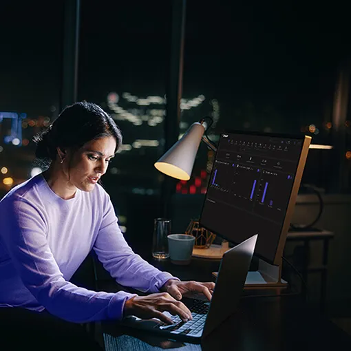 woman working on laptop