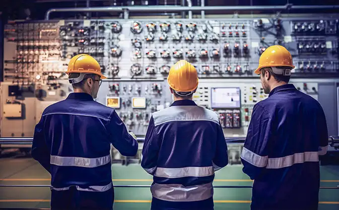 engineers working at the power plant