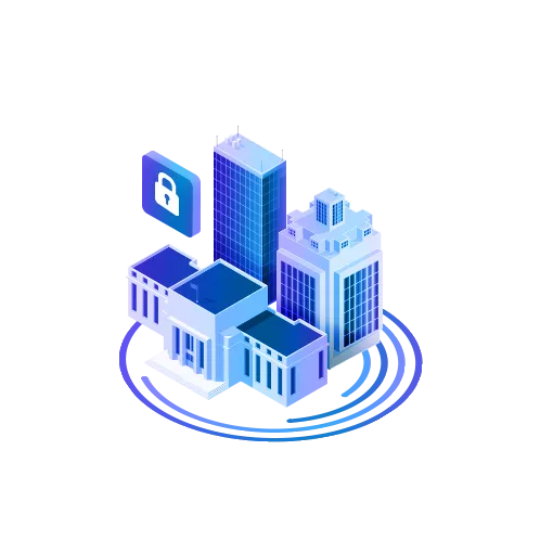 office and government building, skyscraper, icon with a closed padlock